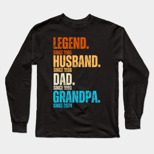 Legend Since 1960 Husband Since 1986 Dad Since 1990 Grandpa Since 2024 - Great Gift Ideas for Legendary Dads and Grandpas for Father's Day 2024 Long Sleeve T-Shirt